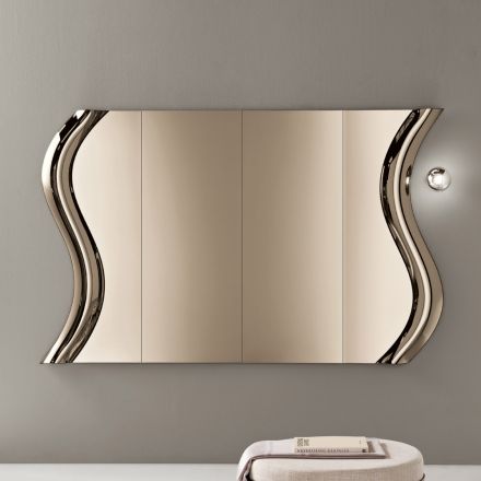 Miroir Sorya couleur bronze en verre fusionné avec insert central, fabriqué en Italie Viadurini