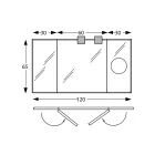 Miroir à 2 côtés mobiles et miroir grossissant fabriqué en Italie - Nelson Viadurini