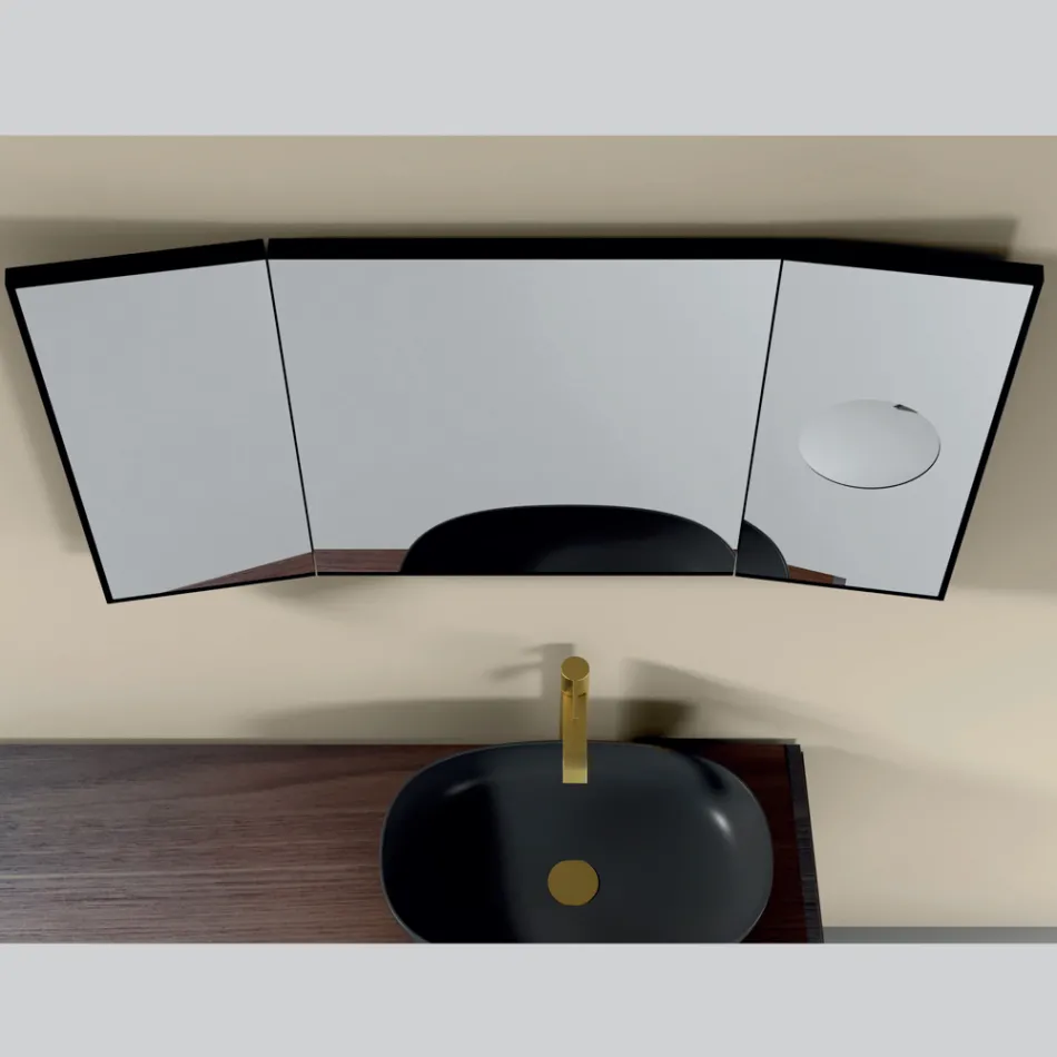 Miroir à 2 côtés mobiles et miroir grossissant fabriqué en Italie - Nelson Viadurini