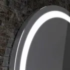 Miroir avec des bords en acier inoxydable et des lumières LED Charly design moderne Viadurini