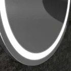 Miroir avec des bords en acier inoxydable et des lumières LED Charly design moderne Viadurini