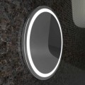 Miroir avec des bords en acier inoxydable et des lumières LED Charly design moderne
