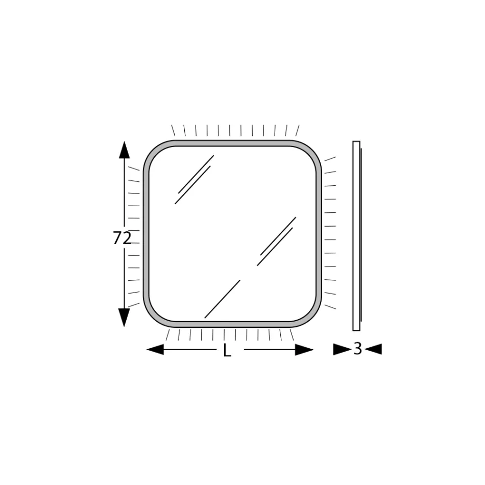 Miroir avec bord en bois et rétroéclairage Made in Italy - Vincent Viadurini