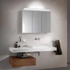 Miroir mural moderne à 3 portes avec étagères internes - Bramo Viadurini