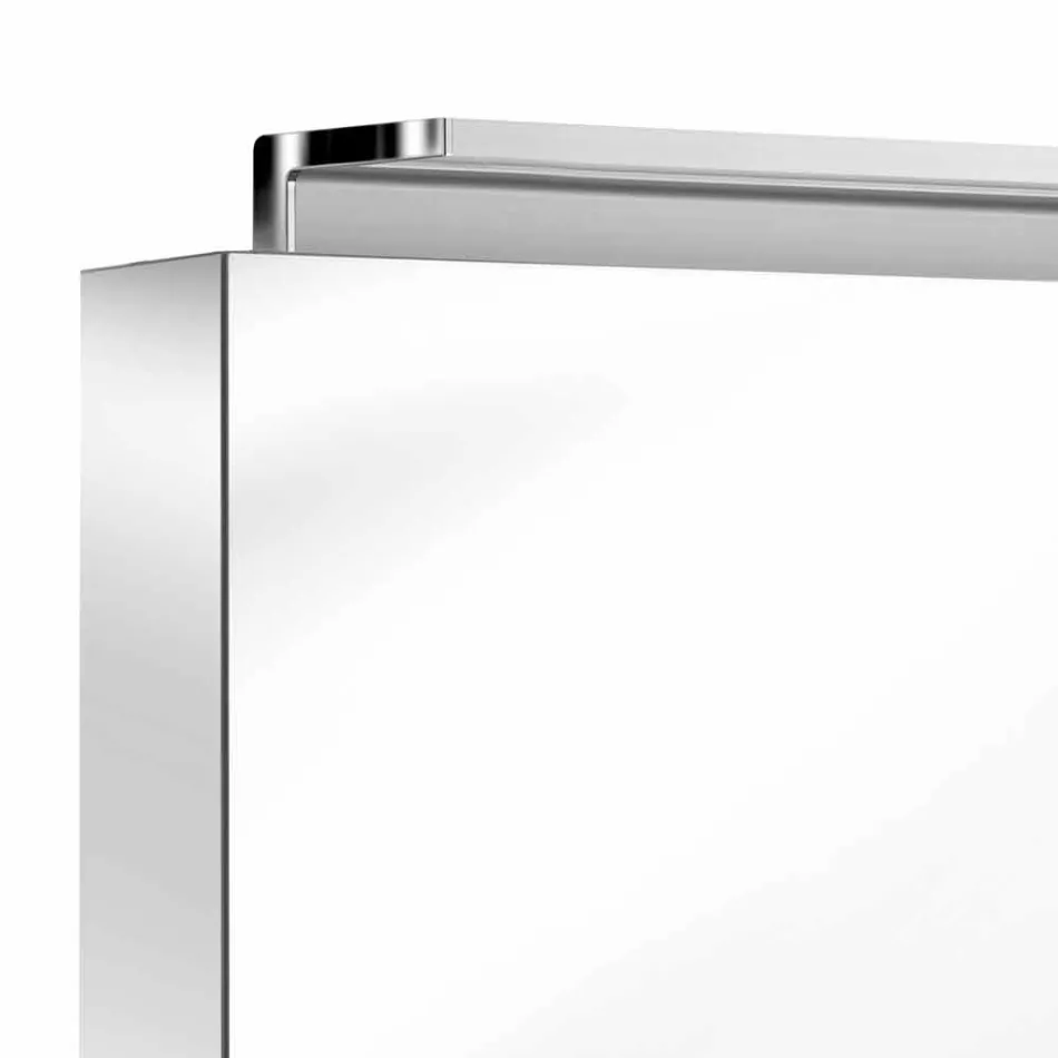 Miroir mural moderne à 3 portes avec étagères internes - Bramo Viadurini