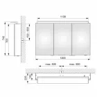 Miroir mural moderne à 3 portes avec étagères internes - Bramo Viadurini