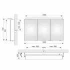 Miroir mural moderne à 3 portes avec étagères internes - Bramo Viadurini
