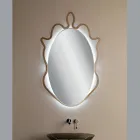 Miroir avec cadre en métal et LED intégrées Made in Italy - Leonardo Viadurini