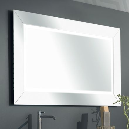 Miroir avec cadre miroir coloré et LED Made in Italy - Newton Viadurini