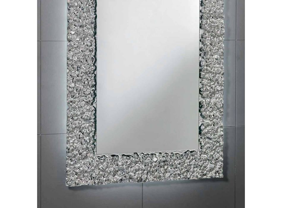 Miroir en verre design moderne avec décoration, Cecilia Viadurini