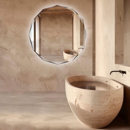 Miroir gravé au diamant avec bord biseauté - Excelsior Viadurini