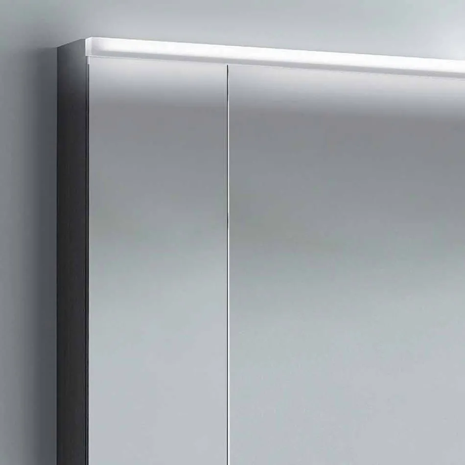 Miroir 2 portes design moderne, éclairage LED, Carol Viadurini