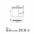 Miroir 2 portes design moderne, éclairage LED, Carol Viadurini