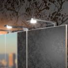 Conteneur miroir avec 4 portes en cristal avec 12 tablettes et 4 lumières LED - Maxi Viadurini