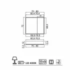Miroir mural moderne à 2 portes, éclairage LED, Adele Viadurini