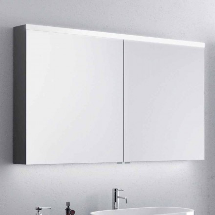 Miroir pour salle de bain 2 portes avec LED, design moderne, Carol Viadurini