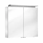 Miroir mural avec 2 portes avec éclairage LED et prises de courant - Bramo Viadurini