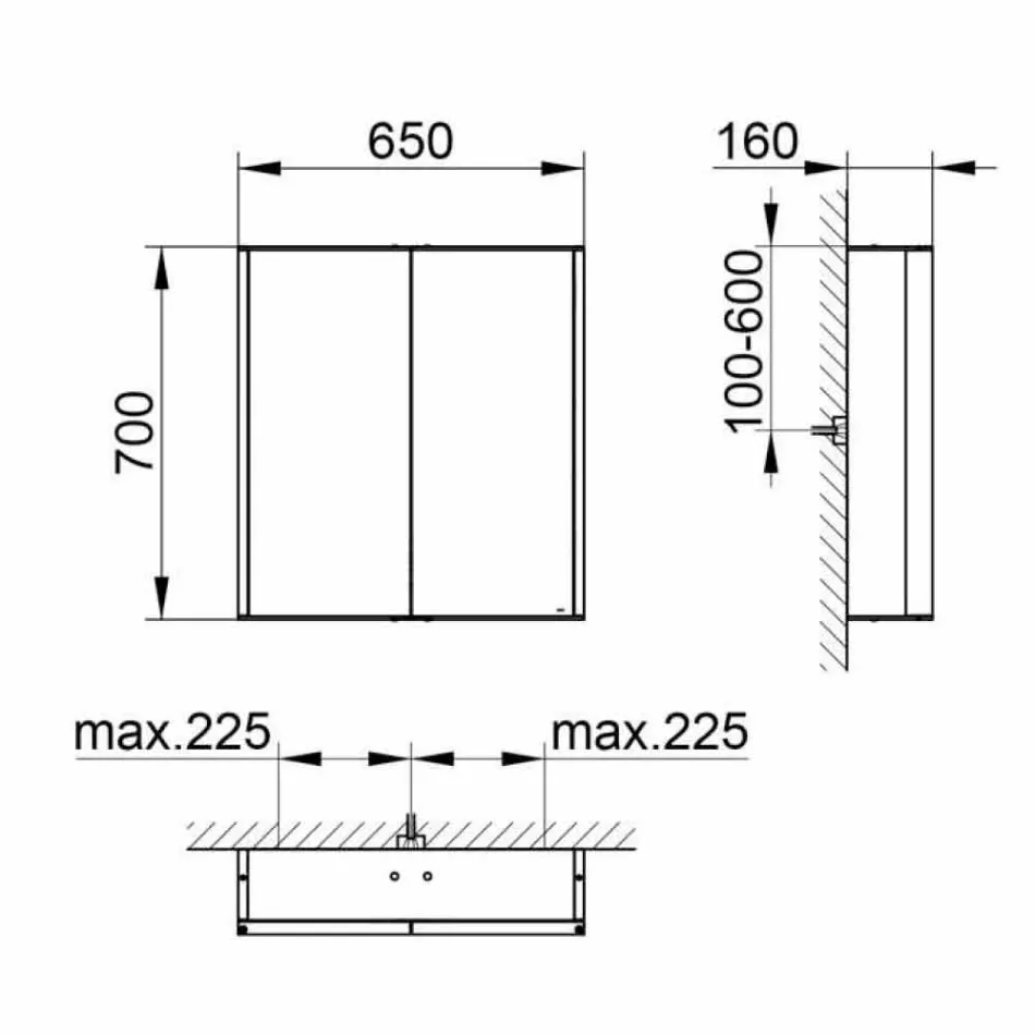 Miroir mural en aluminium avec éclairage LED - Demon Viadurini