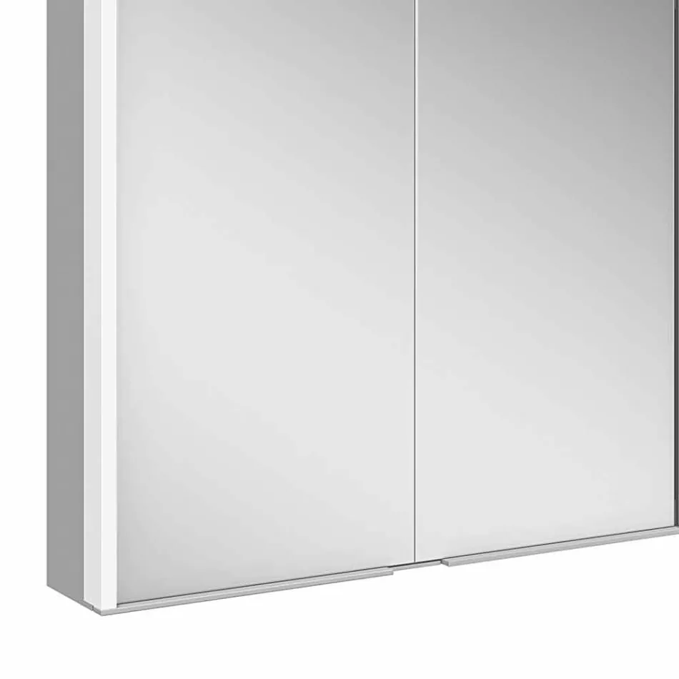 Miroir mural en aluminium avec éclairage LED - Demon Viadurini