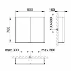 Miroir mural en aluminium avec éclairage LED - Demon Viadurini