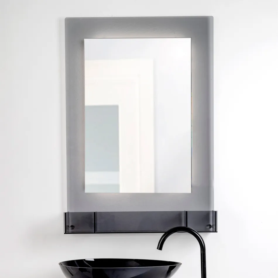 Armoire à miroir murale en plexiglas tricolore fabriquée en Italie - Kiran Viadurini