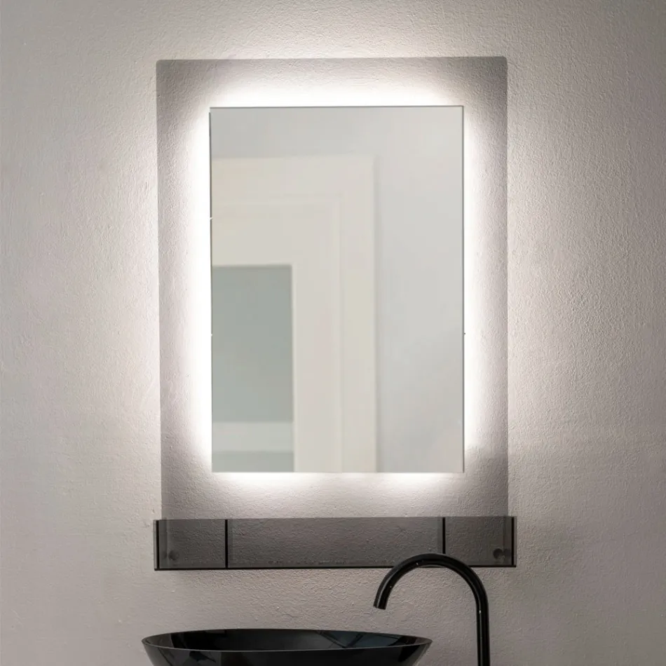 Armoire à miroir murale en plexiglas tricolore fabriquée en Italie - Kiran Viadurini
