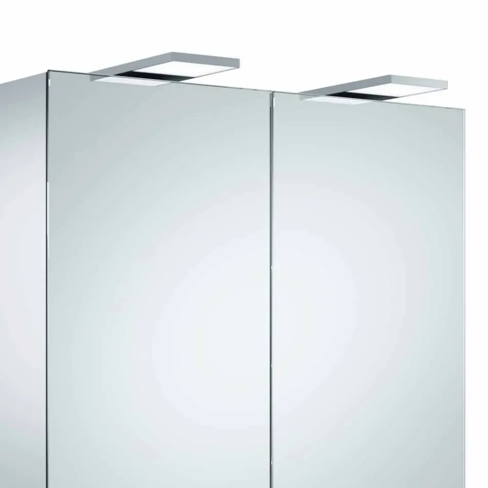 Miroir de rangement mural moderne avec 2 portes et éclairage LED - Cliquet Viadurini