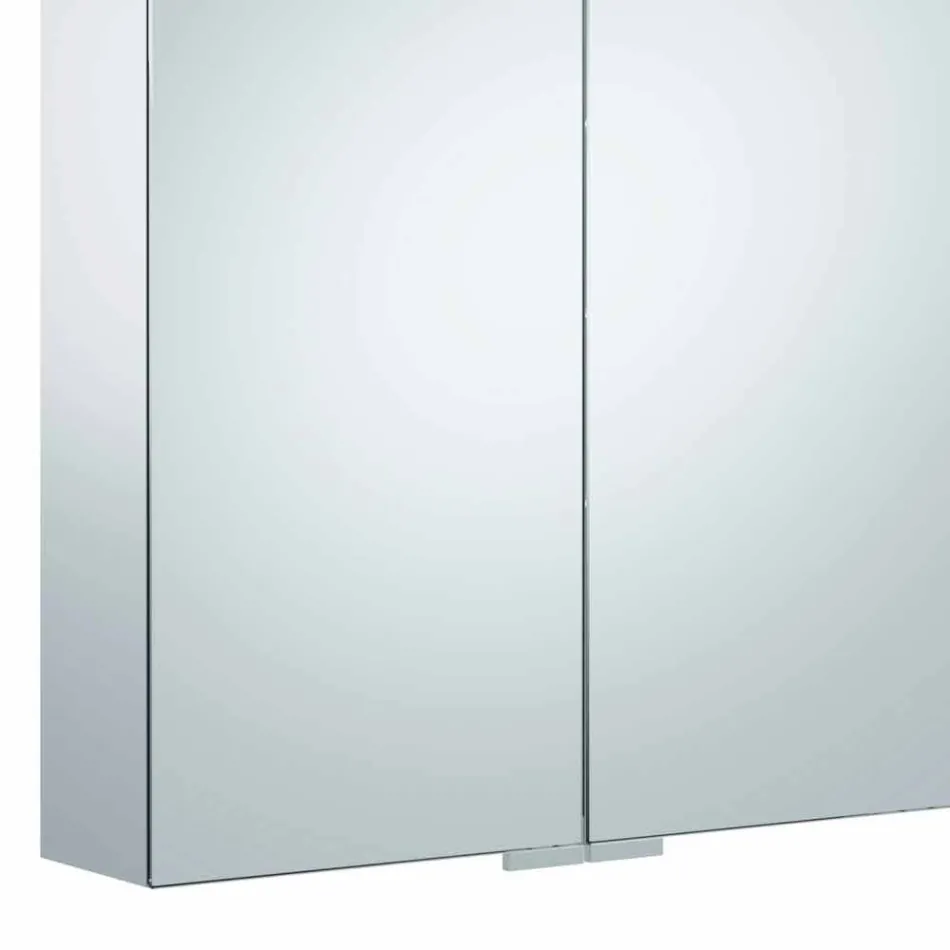 Miroir de rangement mural moderne avec 2 portes et éclairage LED - Cliquet Viadurini