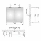 Miroir de rangement mural moderne avec 2 portes et éclairage LED - Cliquet Viadurini