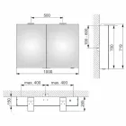 Miroir de rangement mural moderne avec 2 portes et éclairage LED - Cliquet Viadurini