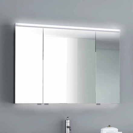 Miroir d&#39;éclairage LED avec 3 portes, design moderne, Carol Viadurini
