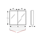 Récipient miroir en bois avec double miroir et lumières fabriqué en Italie - Darwin Viadurini