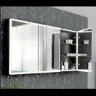 Récipient miroir en bois avec double miroir et lumières fabriqué en Italie - Darwin Viadurini