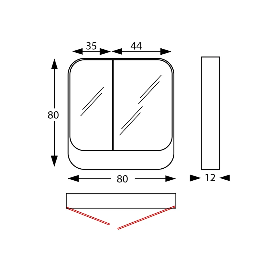 Conteneur miroir en métal avec 2 portes doubles miroir fabriqué en Italie - Galilei Viadurini