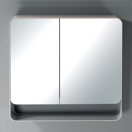 Conteneur miroir en métal avec 2 portes doubles miroir fabriqué en Italie - Galilei Viadurini