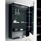 Conteneur miroir en métal avec porte double miroir et lumières fabriqué en Italie - Jane Viadurini