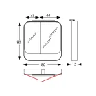 Conteneur miroir en métal avec portes à double miroir et lumières fabriqué en Italie - Galileo Viadurini