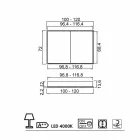 Miroir LED encastré au design moderne avec 2 portes, Adele Viadurini