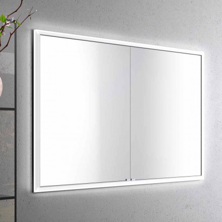 Miroir LED encastré au design moderne avec 2 portes, Adele Viadurini