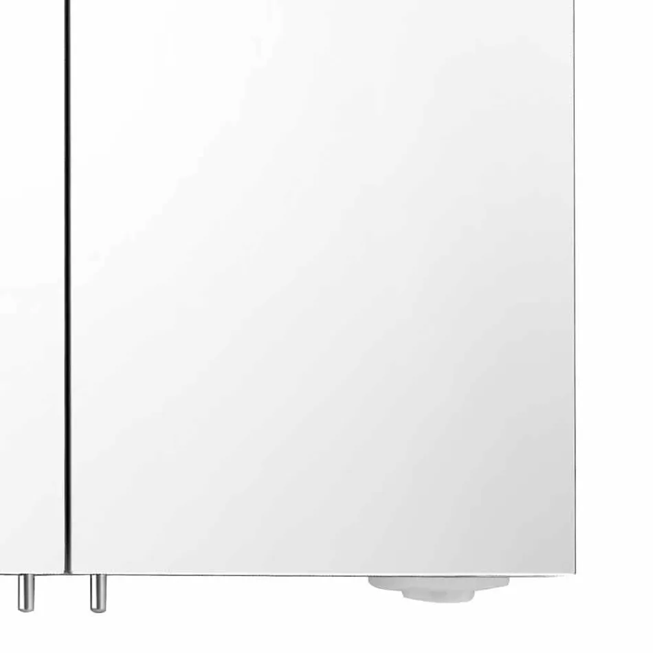 Miroir conteneur moderne avec 2 portes en aluminium peint argenté - Alfio Viadurini