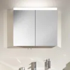 Miroir conteneur moderne avec 2 portes en aluminium peint argenté - Alfio Viadurini