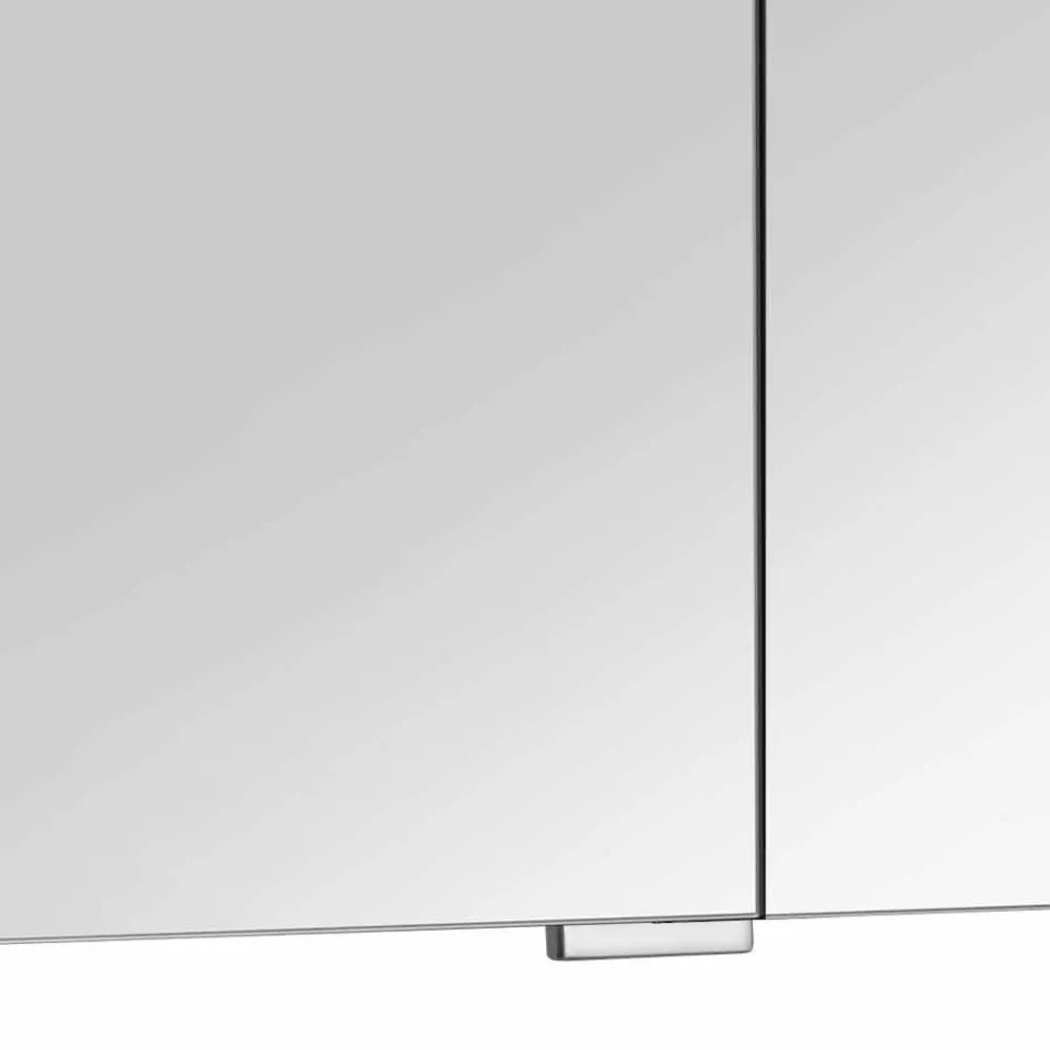 Miroir de conteneur moderne avec 3 portes en cristal et 3 lumières LED - Maxi Viadurini