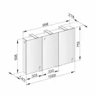 Miroir de conteneur moderne avec 3 portes en cristal et 3 lumières LED - Maxi Viadurini