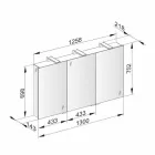 Miroir de conteneur moderne avec 3 portes en cristal et 3 lumières LED - Maxi Viadurini