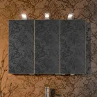 Miroir de conteneur moderne avec 3 portes en cristal et 3 lumières LED - Maxi Viadurini