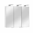 Miroir de conteneur moderne avec 3 portes en cristal et 3 lumières LED - Maxi Viadurini