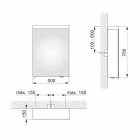 Miroir de conteneur moderne avec porte battante et éclairage LED - Alfio Viadurini