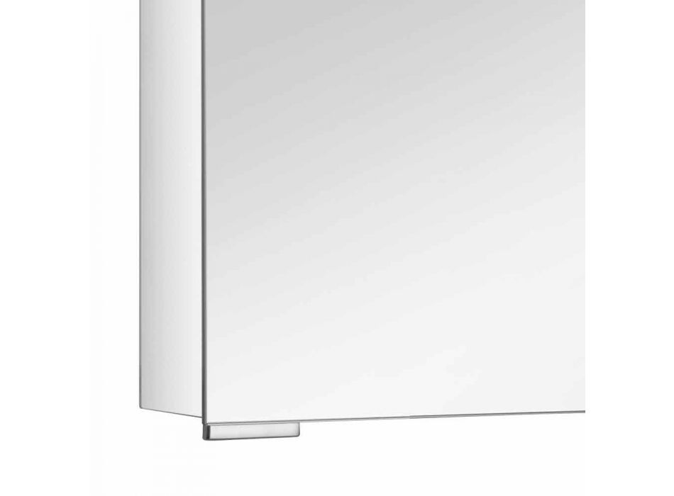 Miroir de rangement moderne avec porte en cristal et détails chromés - Maxi