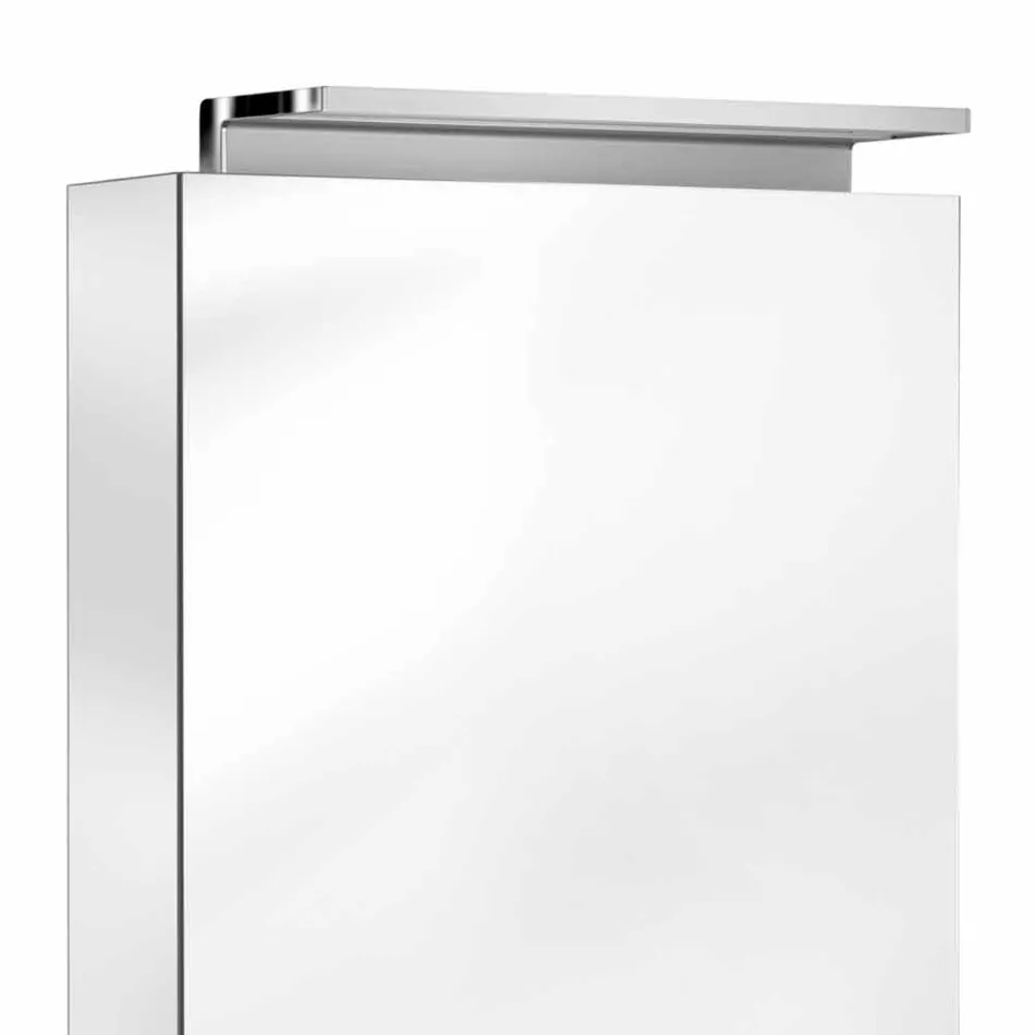 Miroir de rangement moderne avec étagères en cristal et lumière LED - Bramo Viadurini