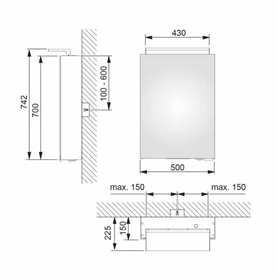Miroir de rangement moderne avec étagères en cristal et lumière LED - Bramo Viadurini
